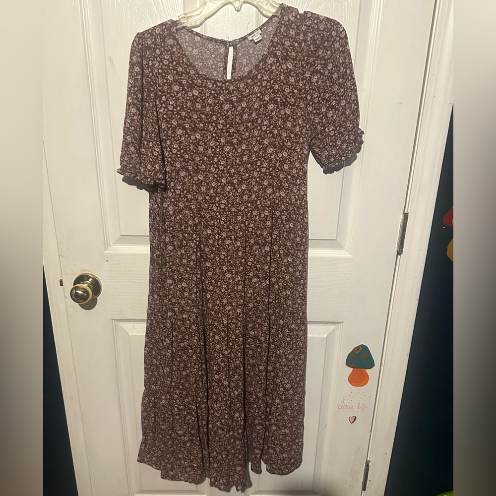 Aerie Brown Floral Dress
